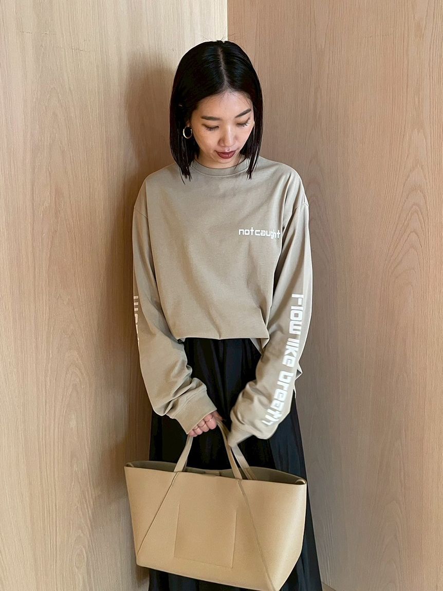 Mila Owen「スリーブプリントグラフィックロンT」|Tシャツ・カットソー|