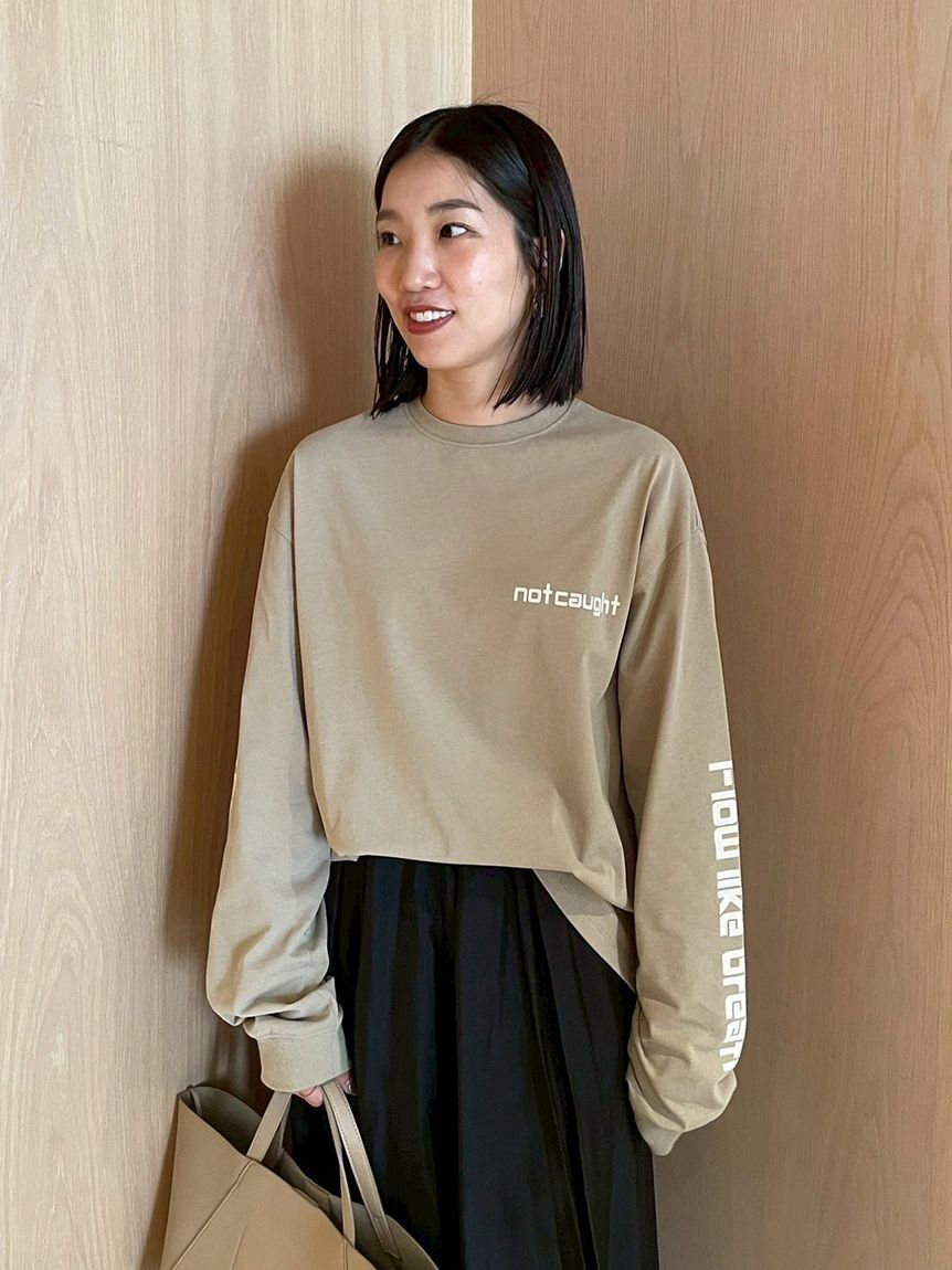 Mila Owen「スリーブプリントグラフィックロンT」|Tシャツ・カットソー|BEG