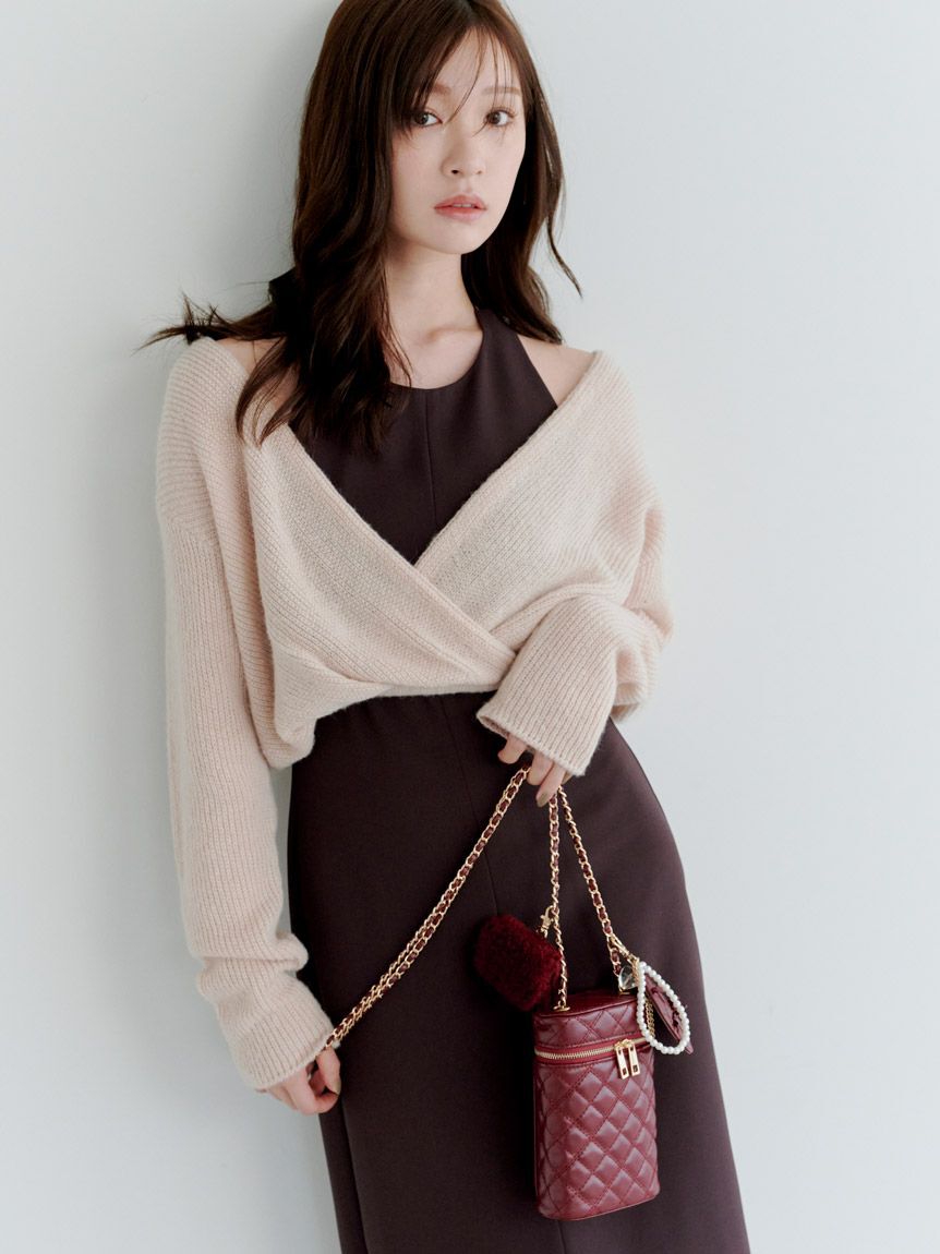 SNIDEL「カシュクールニットセットホルターワンピース」|ワンピース|