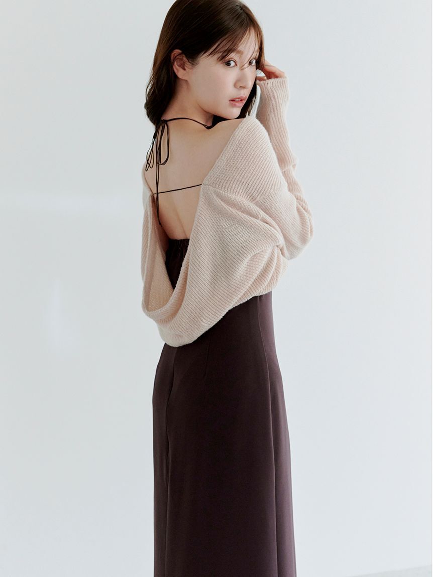 SNIDEL「カシュクールニットセットホルターワンピース」|ワンピース|