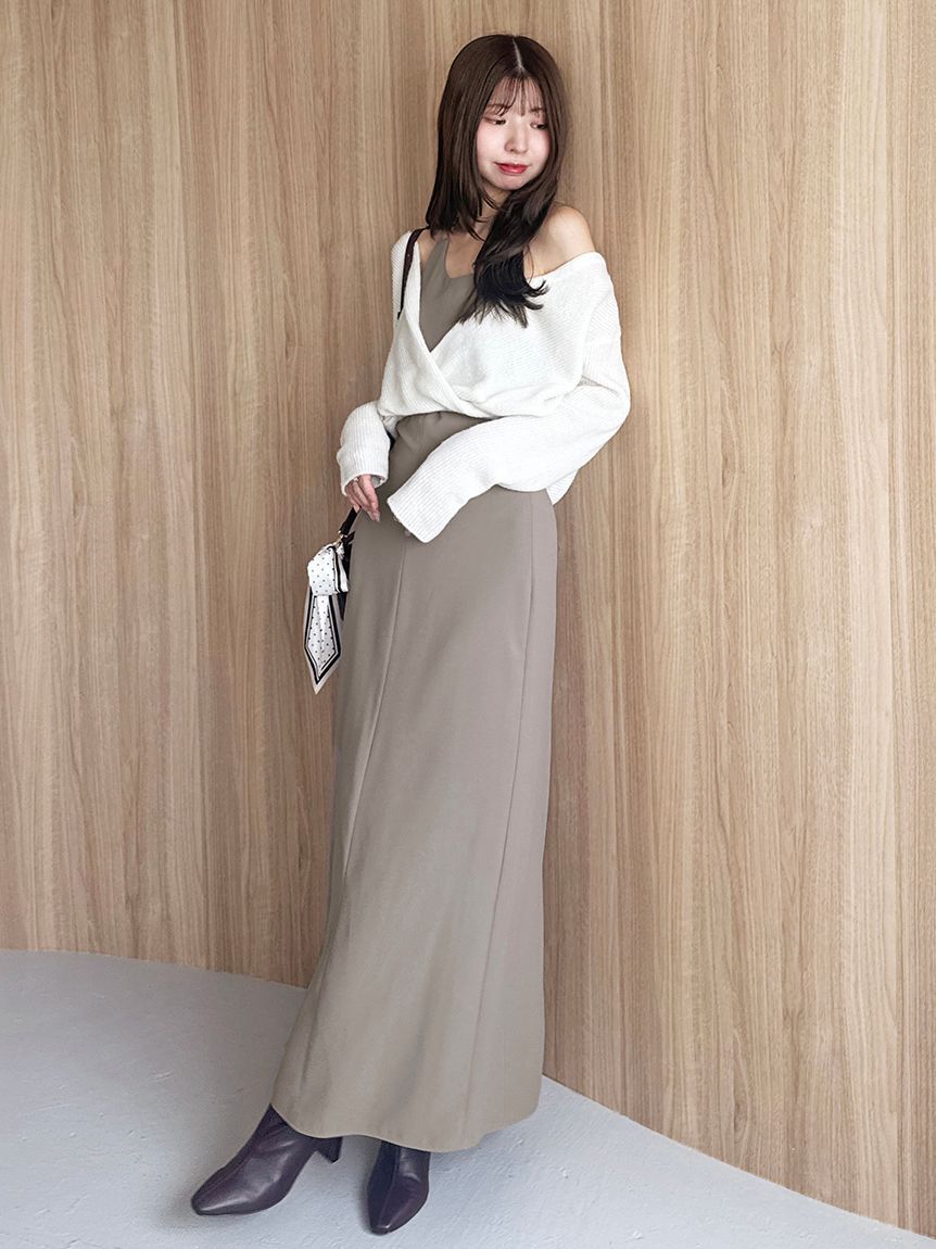 SNIDEL「カシュクールニットセットホルターワンピース」|ワンピース|