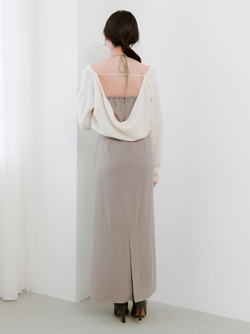 SNIDEL「カシュクールニットセットホルターワンピース」|ワンピース|