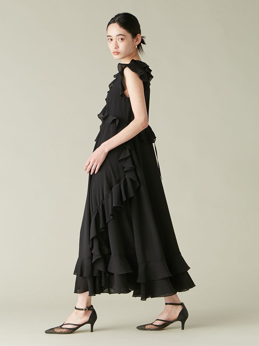 LILY BROWN「ラッフルフリルフレアワンピース」|ワンピース|