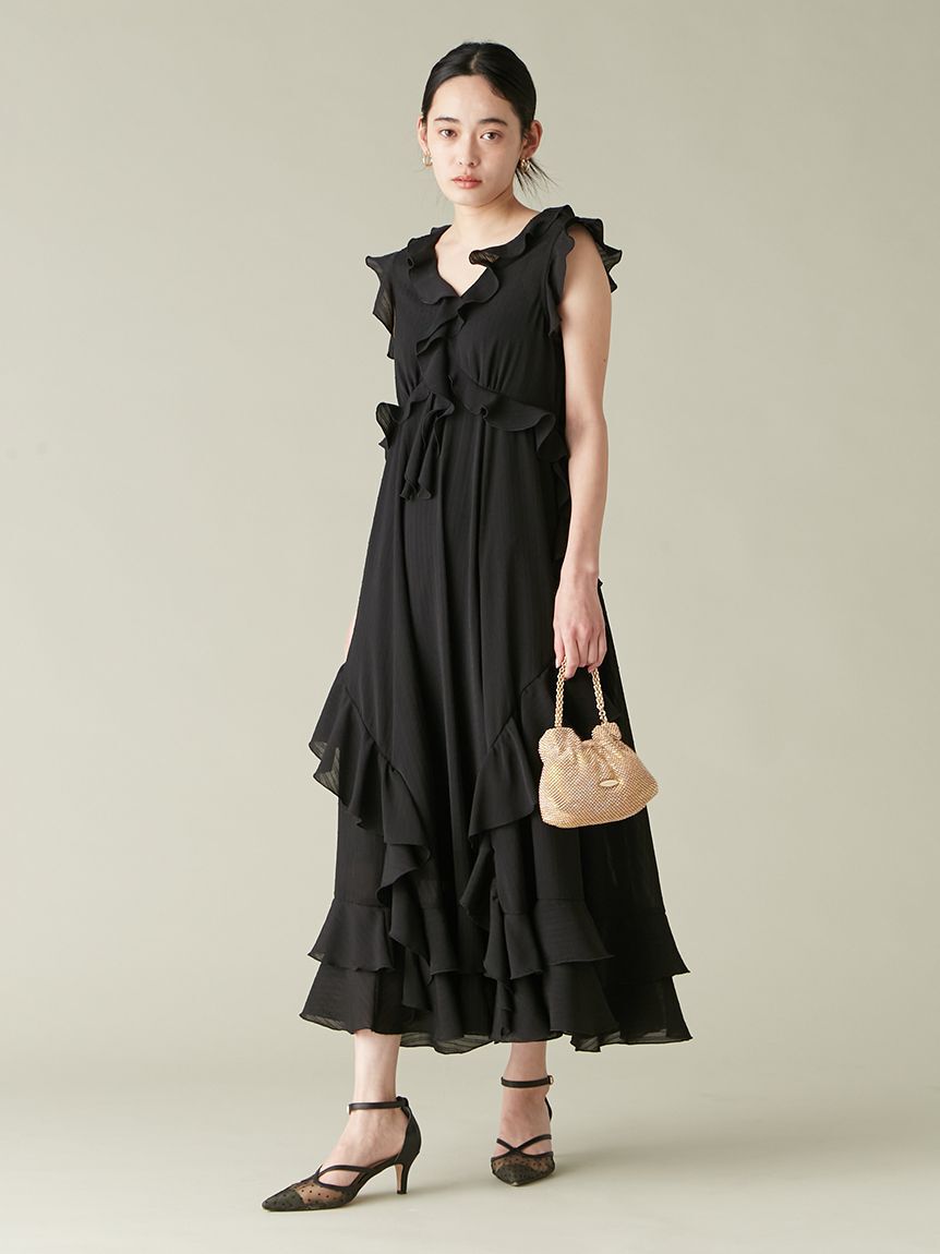 LILY BROWN「ラッフルフリルフレアワンピース」|ワンピース|