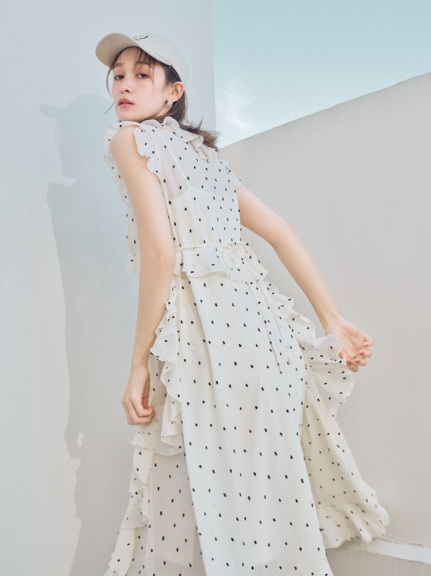 LILY BROWN「ラッフルフリルフレアワンピース」|ワンピース|