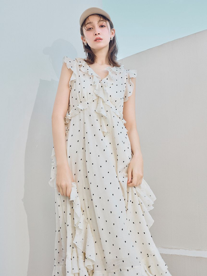 LILY BROWN「ラッフルフリルフレアワンピース」|ワンピース|