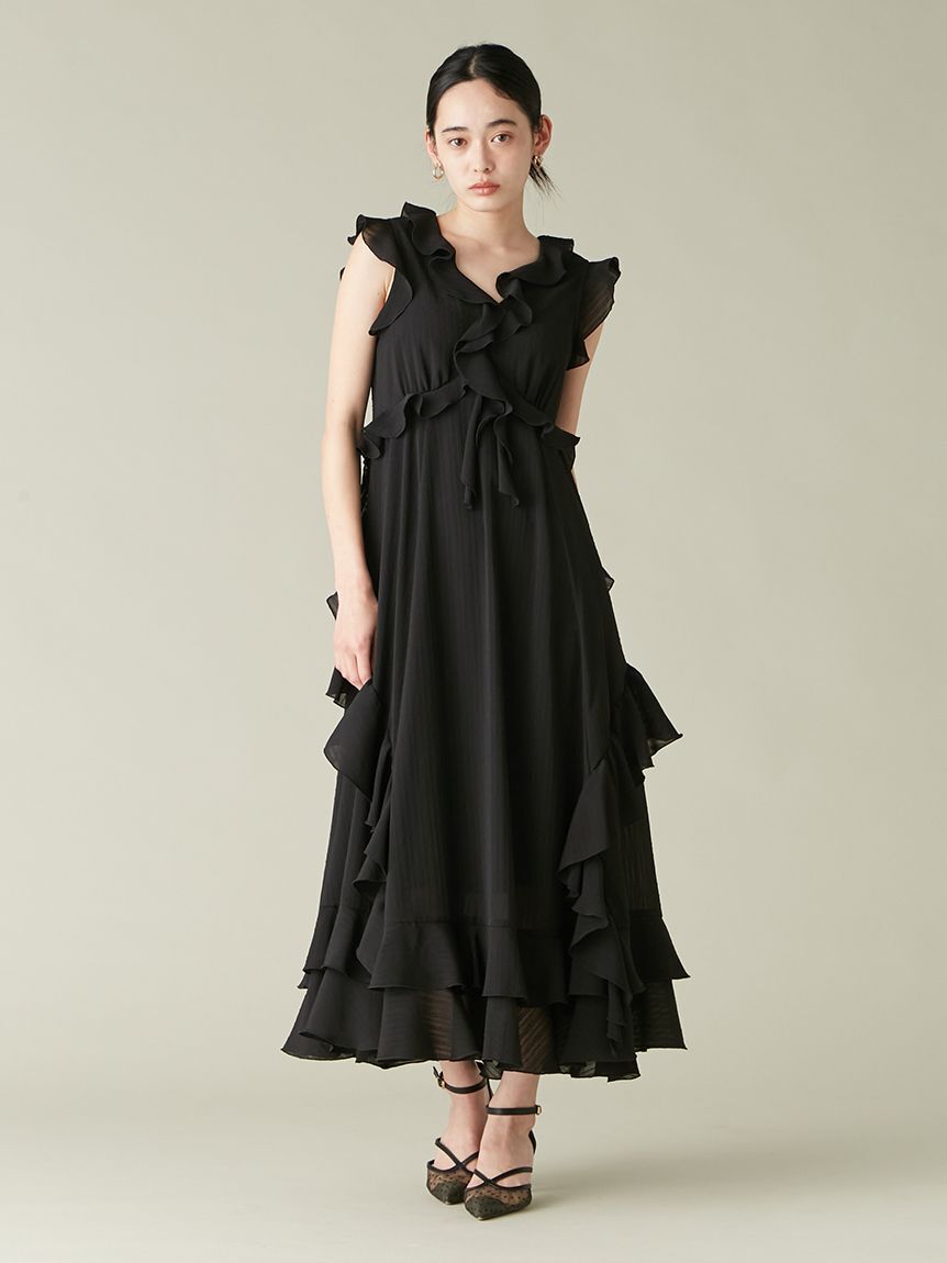 LILY BROWN「ラッフルフリルフレアワンピース」|ワンピース|
