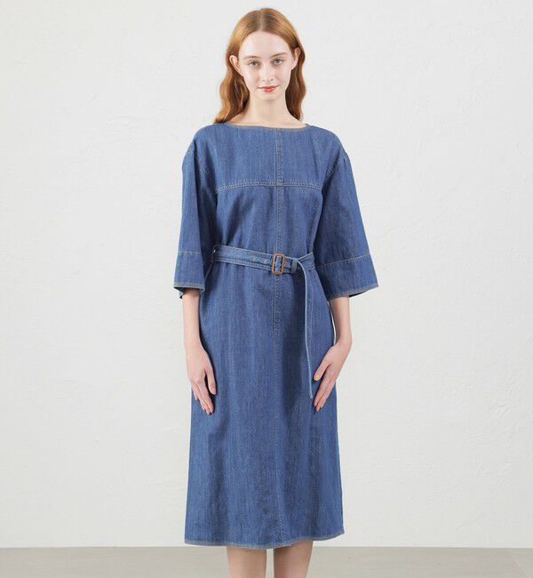 MACKINTOSH PHILOSOPHY「コットンリネンデニムワンピース」|ワンピース|ライトブルー