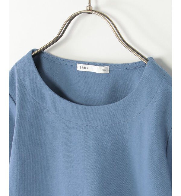 ikka kids「【親子おそろい】袖リボンストライプ切り替えTシャツ（120~160cm）」|Tシャツ・カットソー|