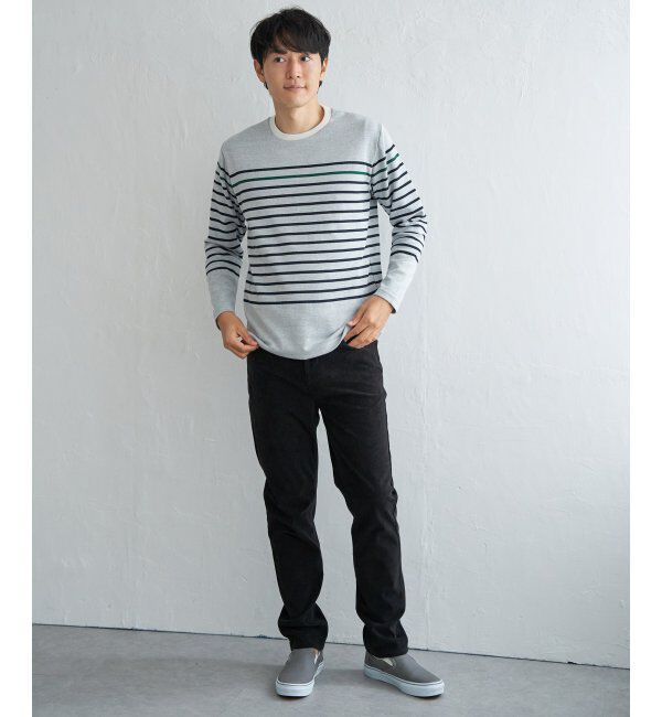 ikka「ダブルジャカードボーダーロンT」|Tシャツ・カットソー|