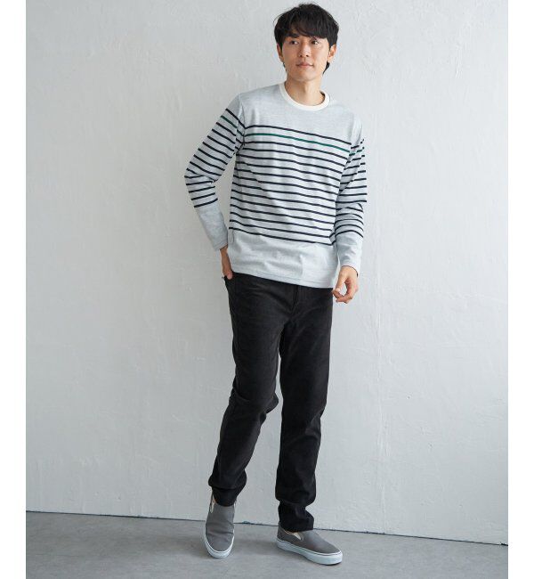 ikka「ダブルジャカードボーダーロンT」|Tシャツ・カットソー|