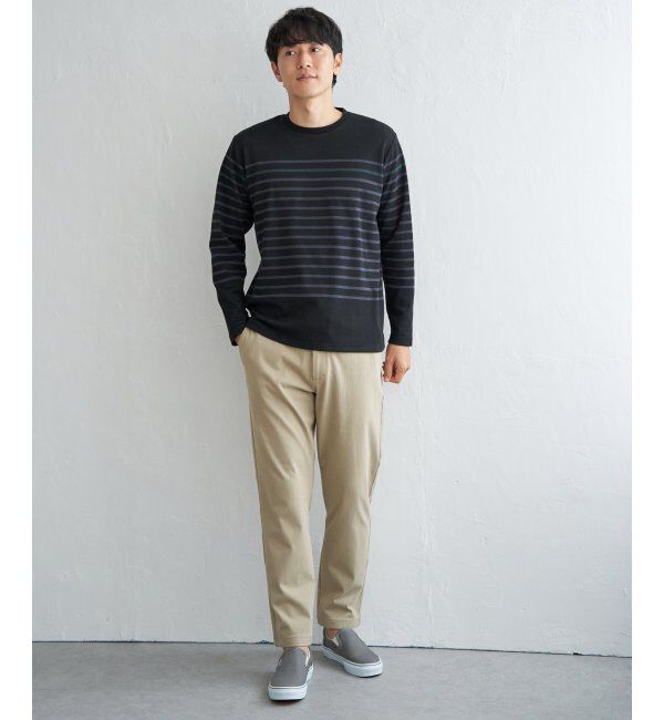 ikka「ダブルジャカードボーダーロンT」|Tシャツ・カットソー|