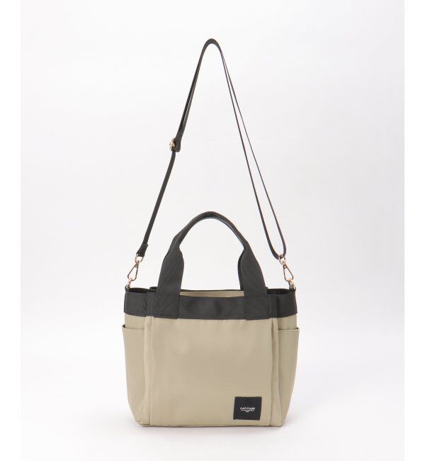 ikka「撥水ナイロン10ポケット2WAYトートバッグ」|その他|ベージュ