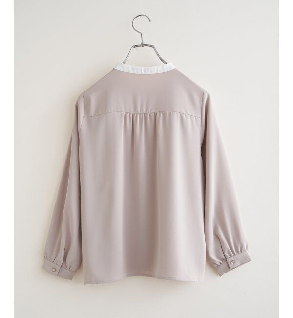 IKKA LOUNGE「ジョーゼットバイカラーブラウス」|シャツ・ブラウス|