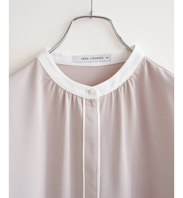 IKKA LOUNGE「ジョーゼットバイカラーブラウス」|シャツ・ブラウス|