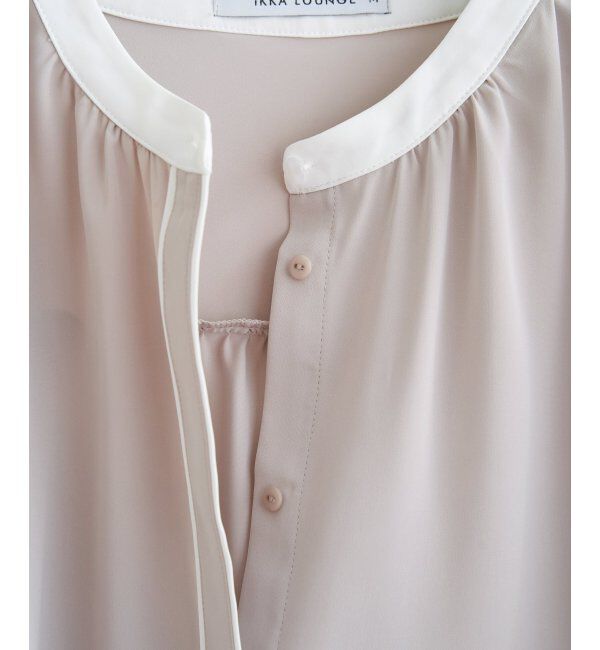 IKKA LOUNGE「ジョーゼットバイカラーブラウス」|シャツ・ブラウス|