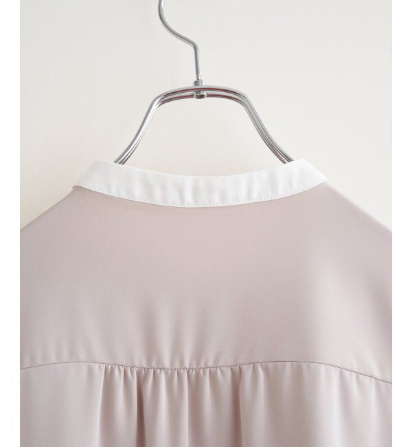 IKKA LOUNGE「ジョーゼットバイカラーブラウス」|シャツ・ブラウス|