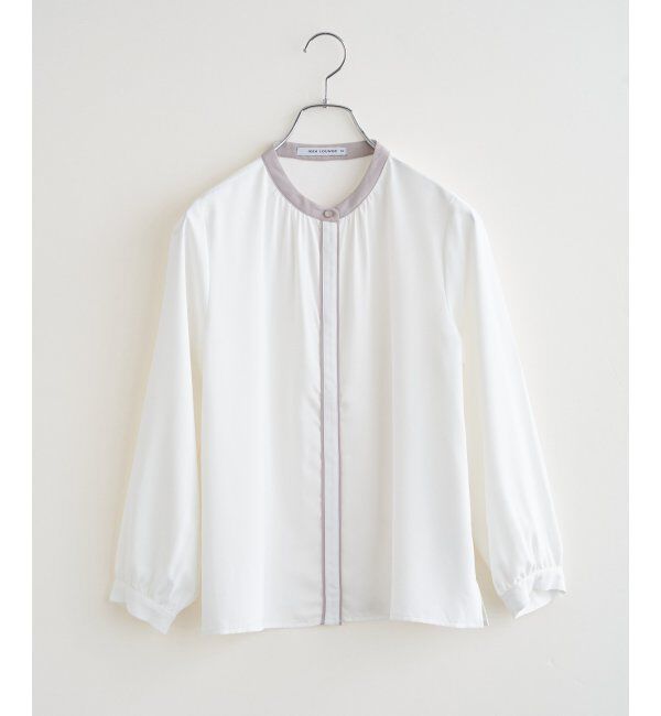 IKKA LOUNGE「ジョーゼットバイカラーブラウス」|シャツ・ブラウス|