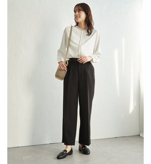 IKKA LOUNGE「ジョーゼットバイカラーブラウス」|シャツ・ブラウス|