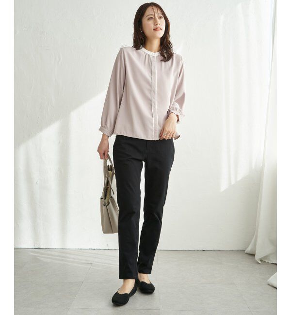 IKKA LOUNGE「ジョーゼットバイカラーブラウス」|シャツ・ブラウス|