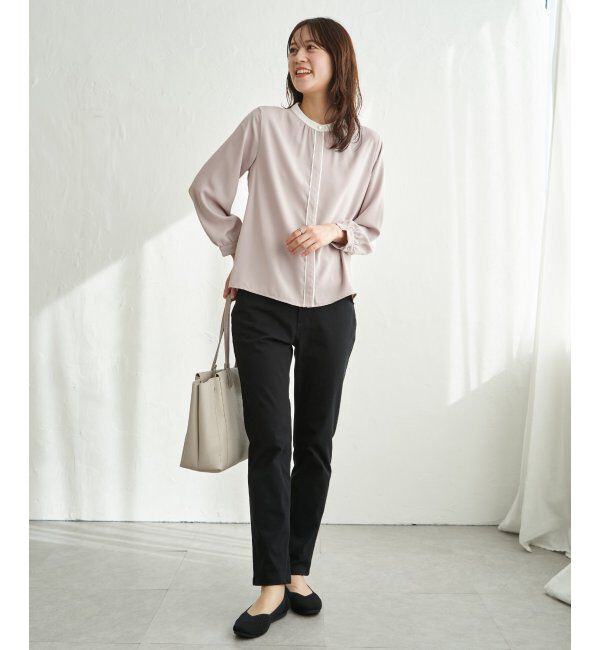 IKKA LOUNGE「ジョーゼットバイカラーブラウス」|シャツ・ブラウス|