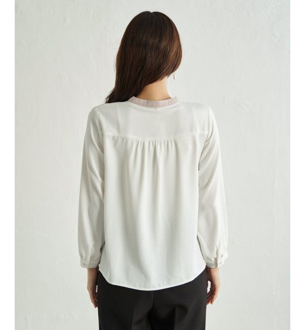 IKKA LOUNGE「ジョーゼットバイカラーブラウス」|シャツ・ブラウス|