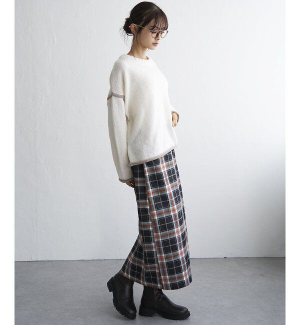 Lbc with Life「配色カールネックプルオーバー」|カーディガン|