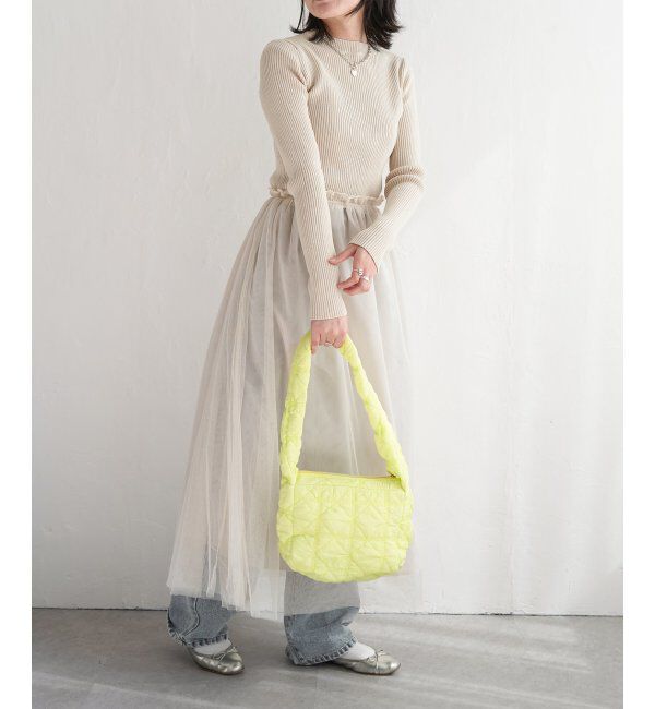 VENCE share style「ニットチュールドッキングワンピース」|ワンピース|