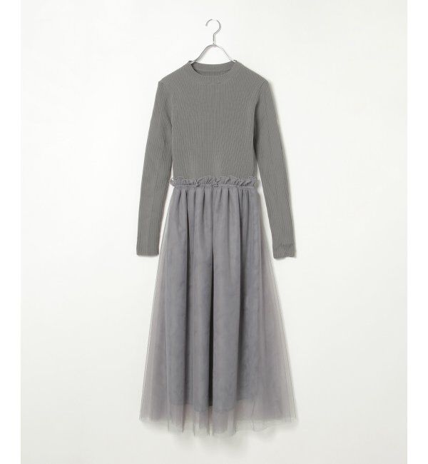 VENCE share style「ニットチュールドッキングワンピース」|ワンピース|