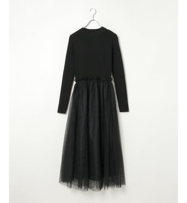 VENCE share style「ニットチュールドッキングワンピース」|ワンピース|