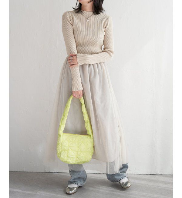 VENCE share style「ニットチュールドッキングワンピース」|ワンピース|