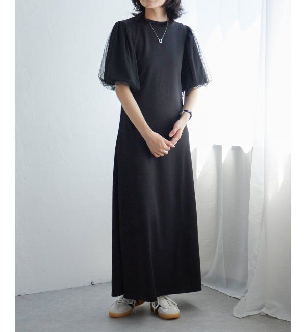 VENCE share style「チュールボリュームスリーブワンピース」|ワンピース|