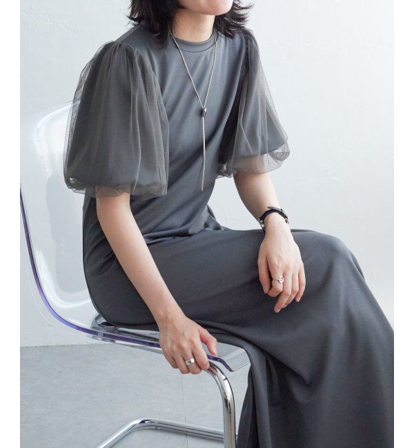 VENCE share style「チュールボリュームスリーブワンピース」|ワンピース|