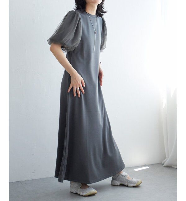 VENCE share style「チュールボリュームスリーブワンピース」|ワンピース|