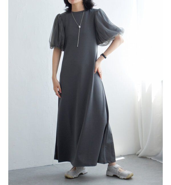 VENCE share style「チュールボリュームスリーブワンピース」|ワンピース|