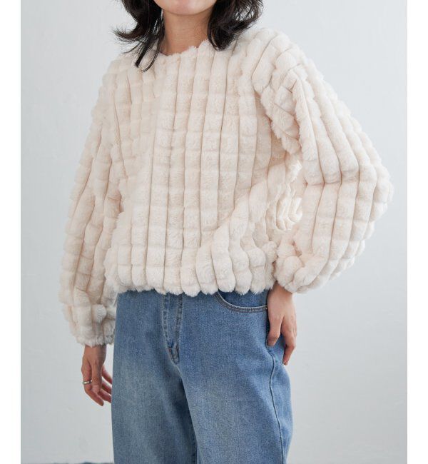 VENCE share style「フェイクファーポップコーンプルオーバー」|その他|オフホワイト
