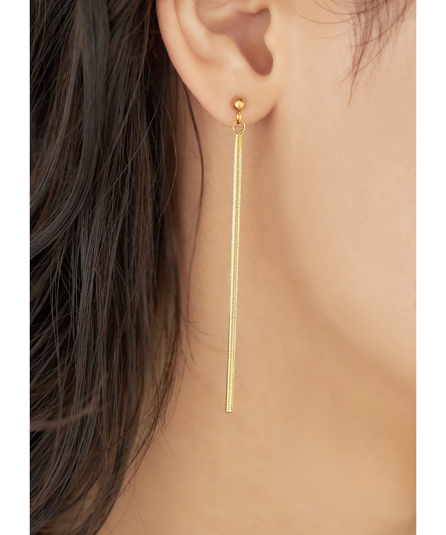 STYLE DELI「【金アレ対策】しだれチェーンステンレスピアス」|ピアス|ゴールド