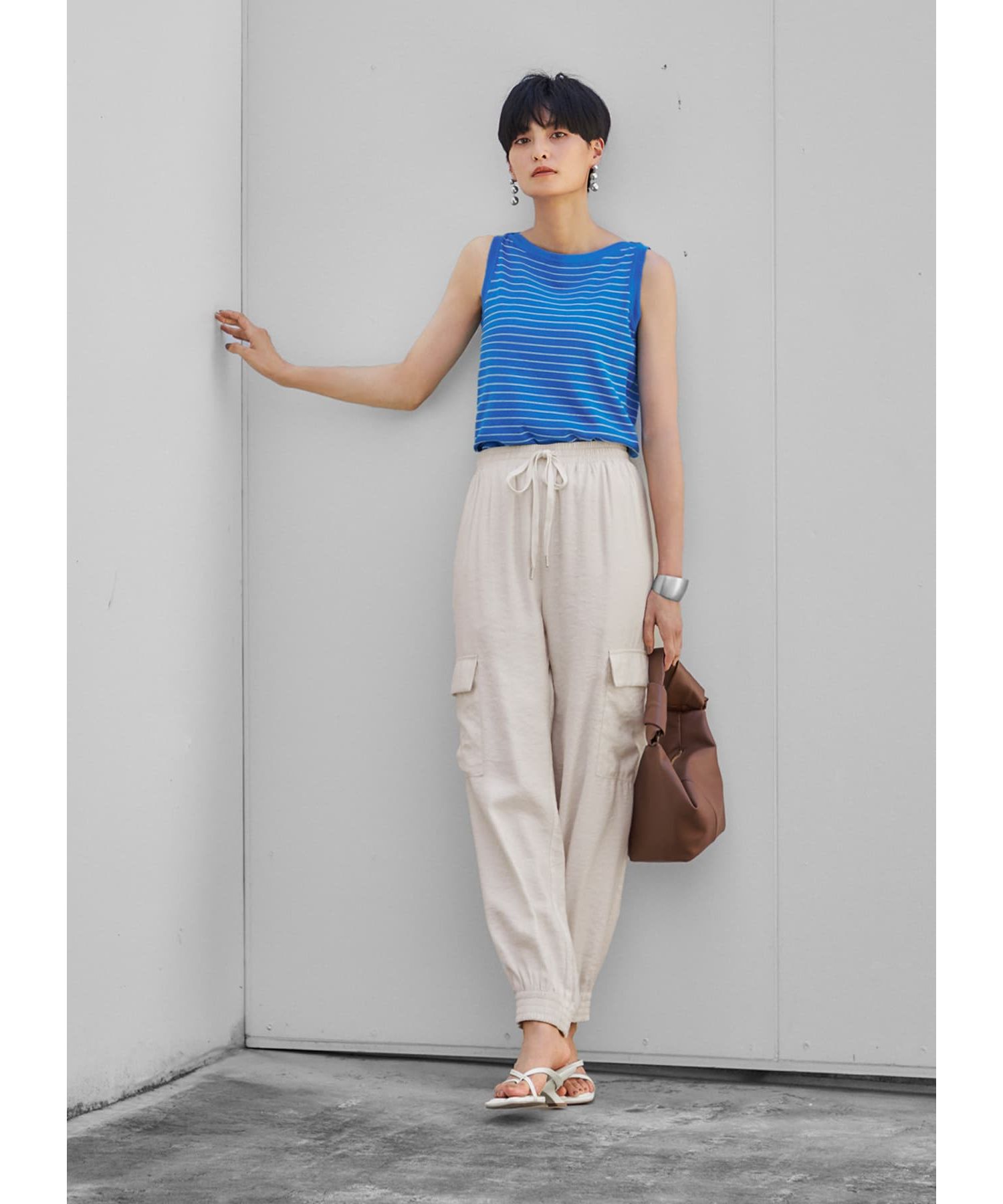 STYLE DELI「ボーダー柄サマーニットトップス」|ニット・セーター|