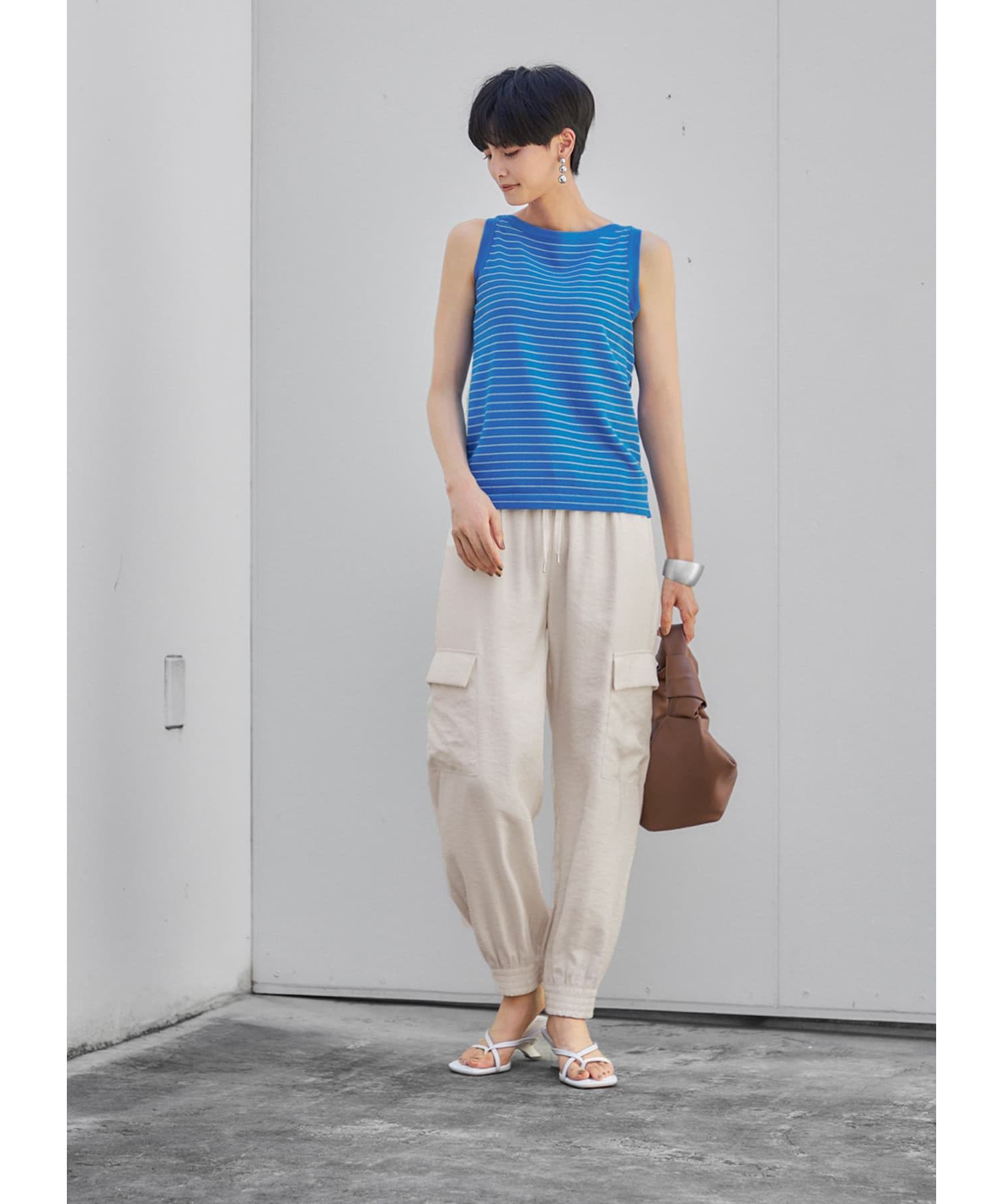 STYLE DELI「ボーダー柄サマーニットトップス」|ニット・セーター|