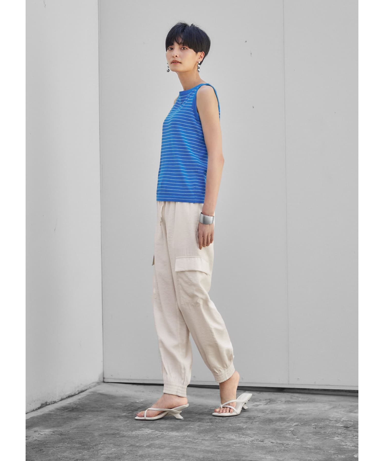 STYLE DELI「ボーダー柄サマーニットトップス」|ニット・セーター|