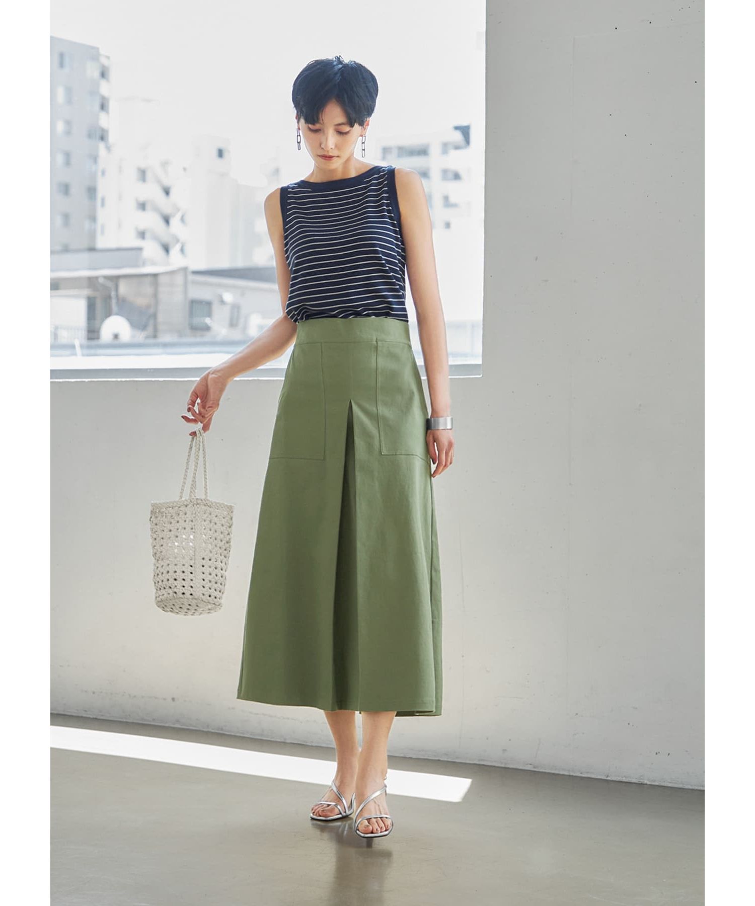 STYLE DELI「ボーダー柄サマーニットトップス」|ニット・セーター|