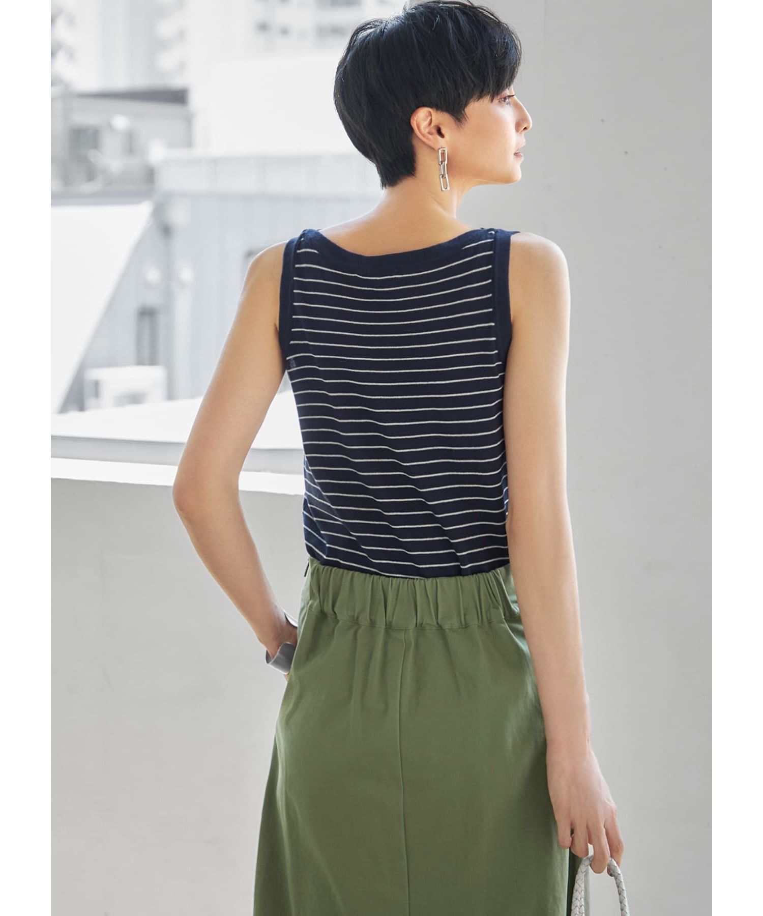 STYLE DELI「ボーダー柄サマーニットトップス」|ニット・セーター|