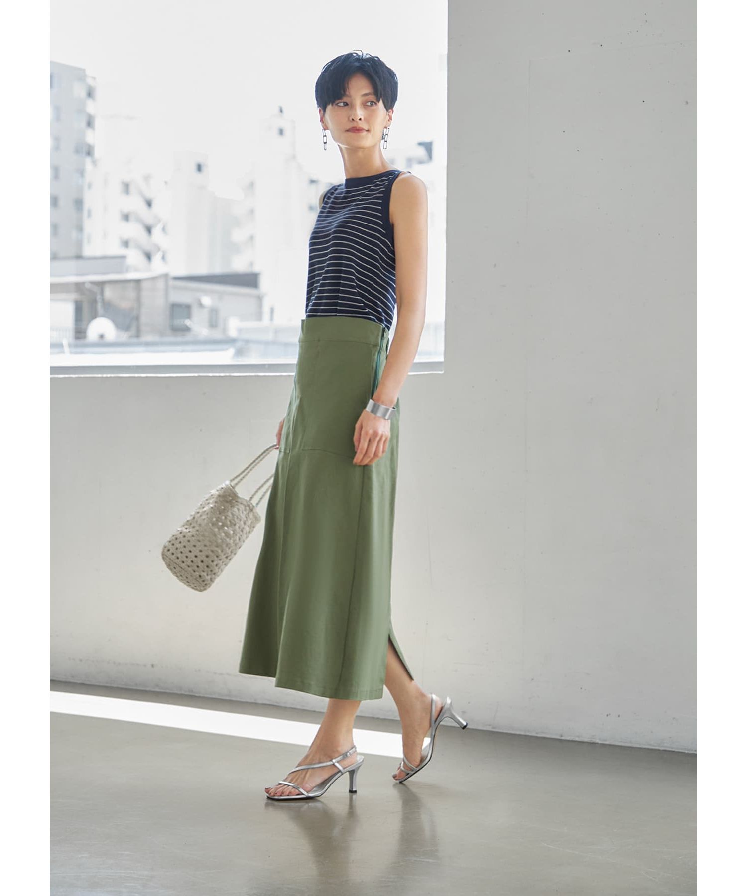 STYLE DELI「ボーダー柄サマーニットトップス」|ニット・セーター|