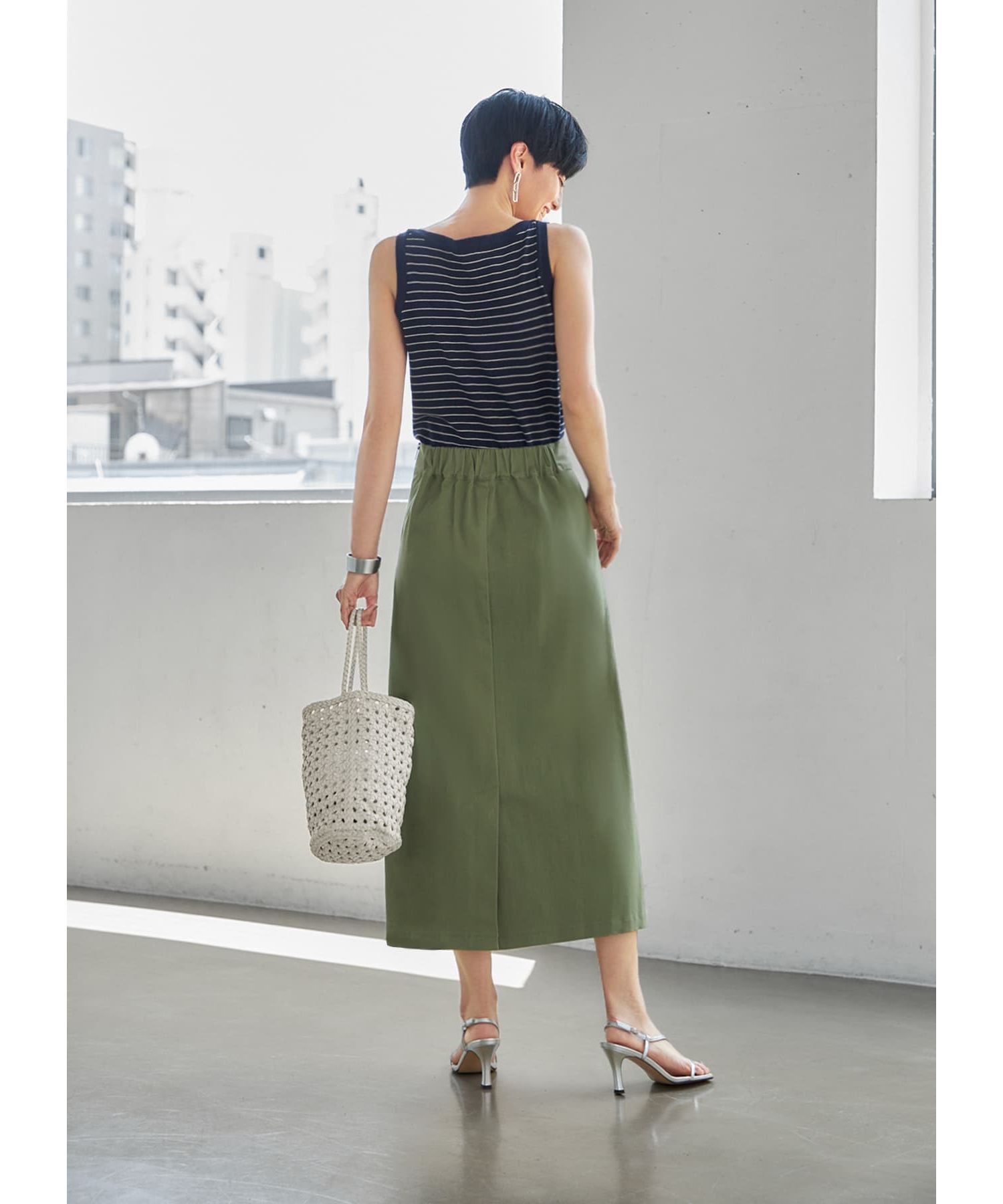 STYLE DELI「ボーダー柄サマーニットトップス」|ニット・セーター|