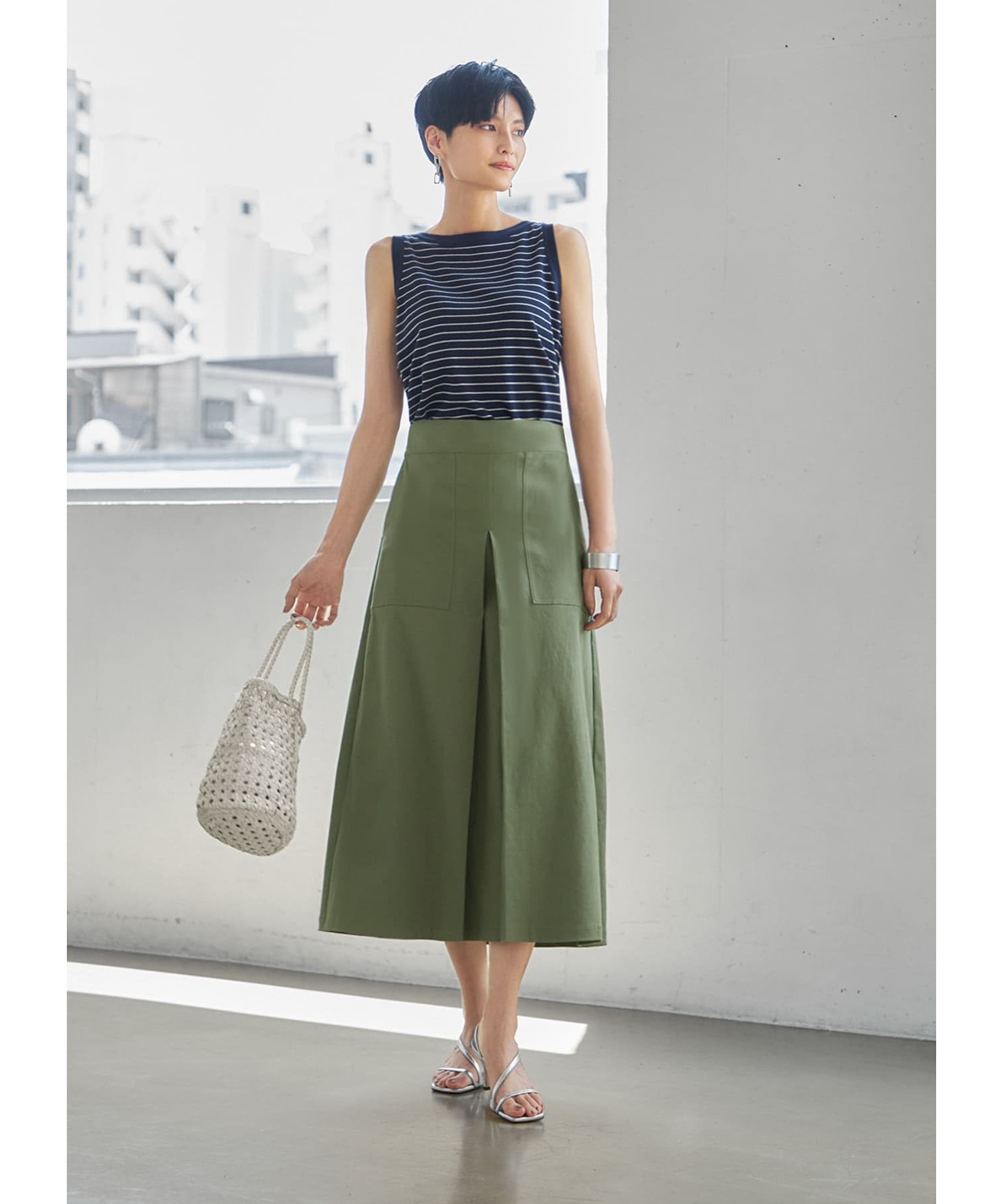 STYLE DELI「ボーダー柄サマーニットトップス」|ニット・セーター|