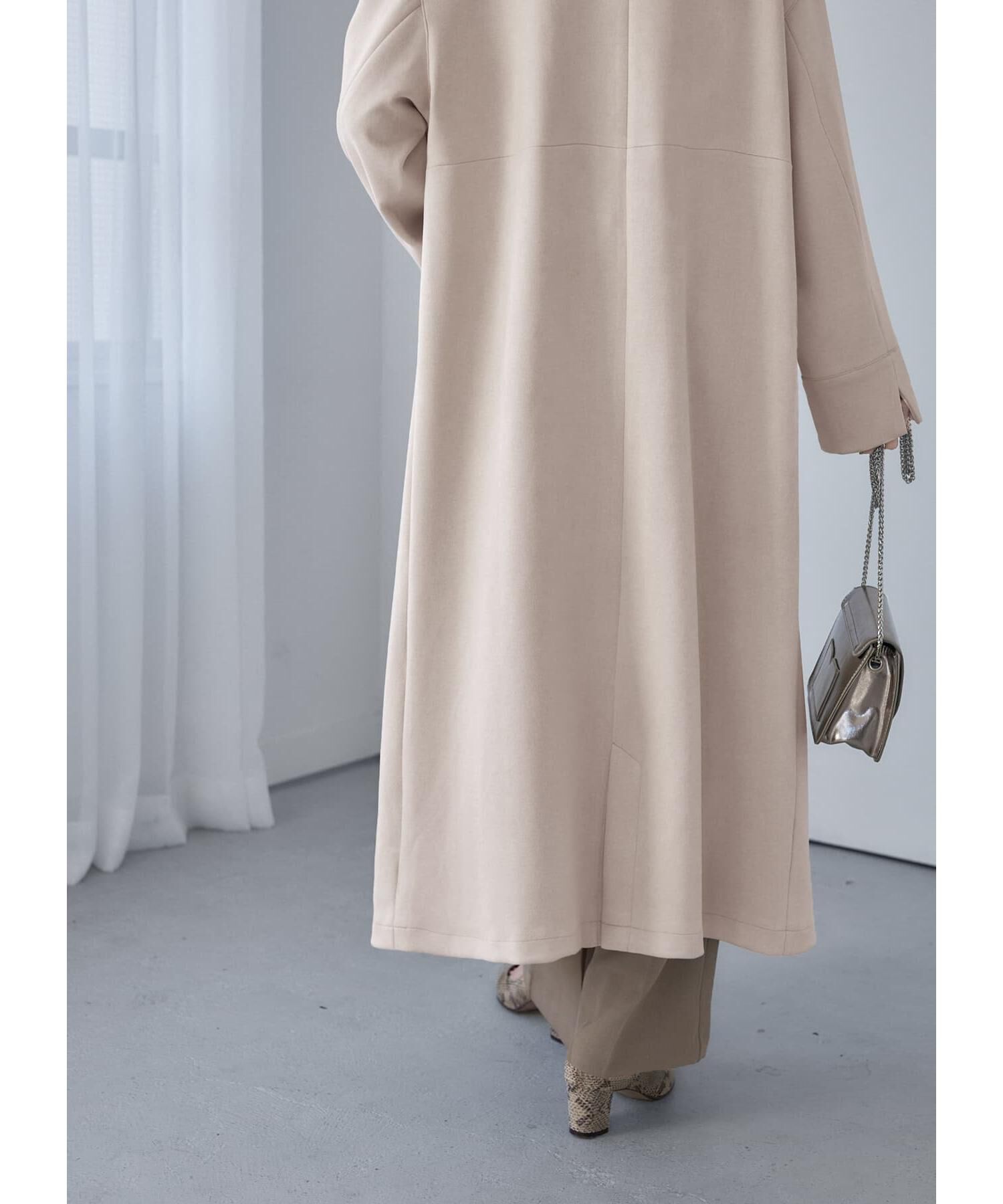 STYLE DELI「フェイクスエードノーカラーコート／ロング丈」|ノーカラーコート|