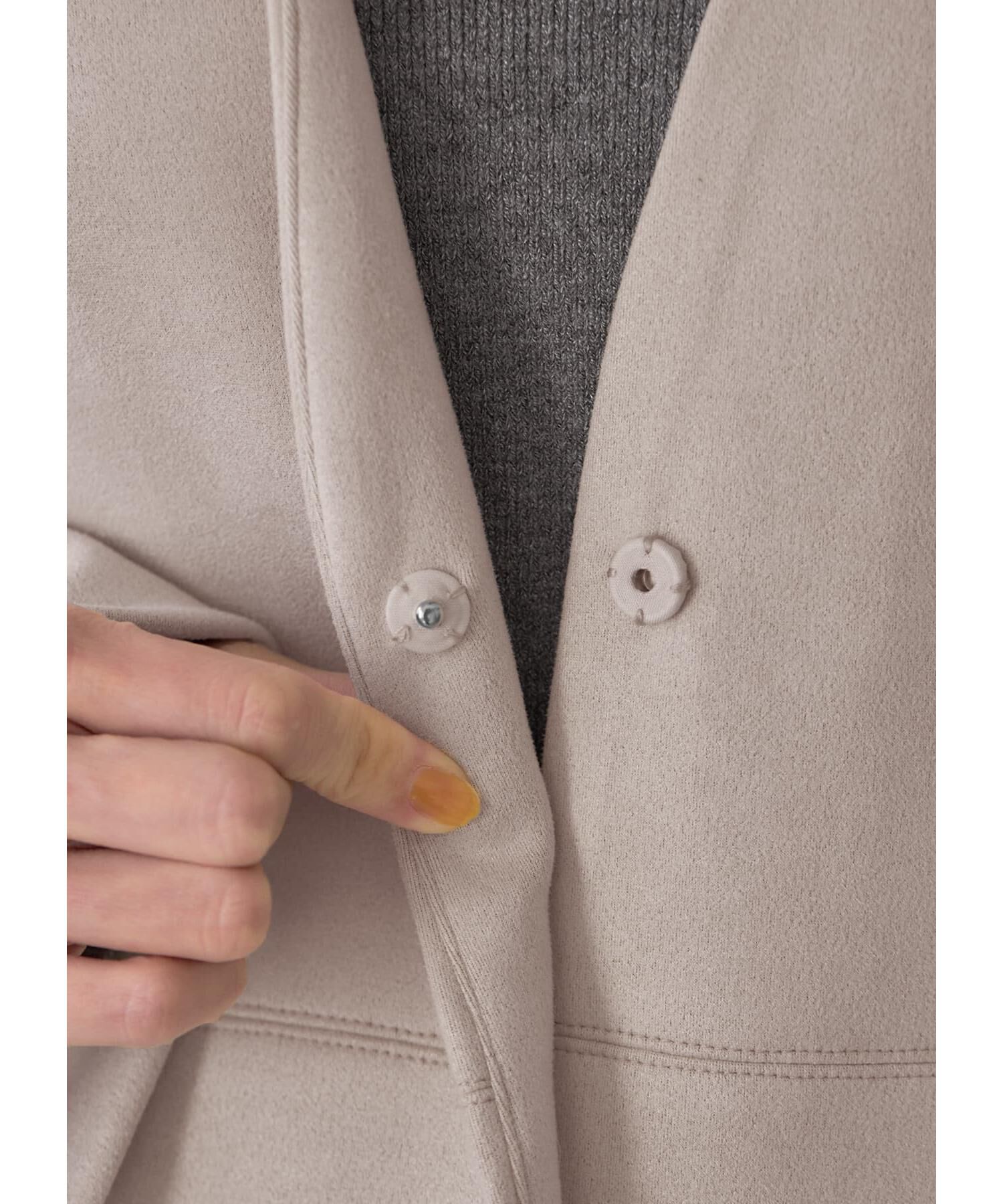 STYLE DELI「フェイクスエードノーカラーコート／ロング丈」|ノーカラーコート|