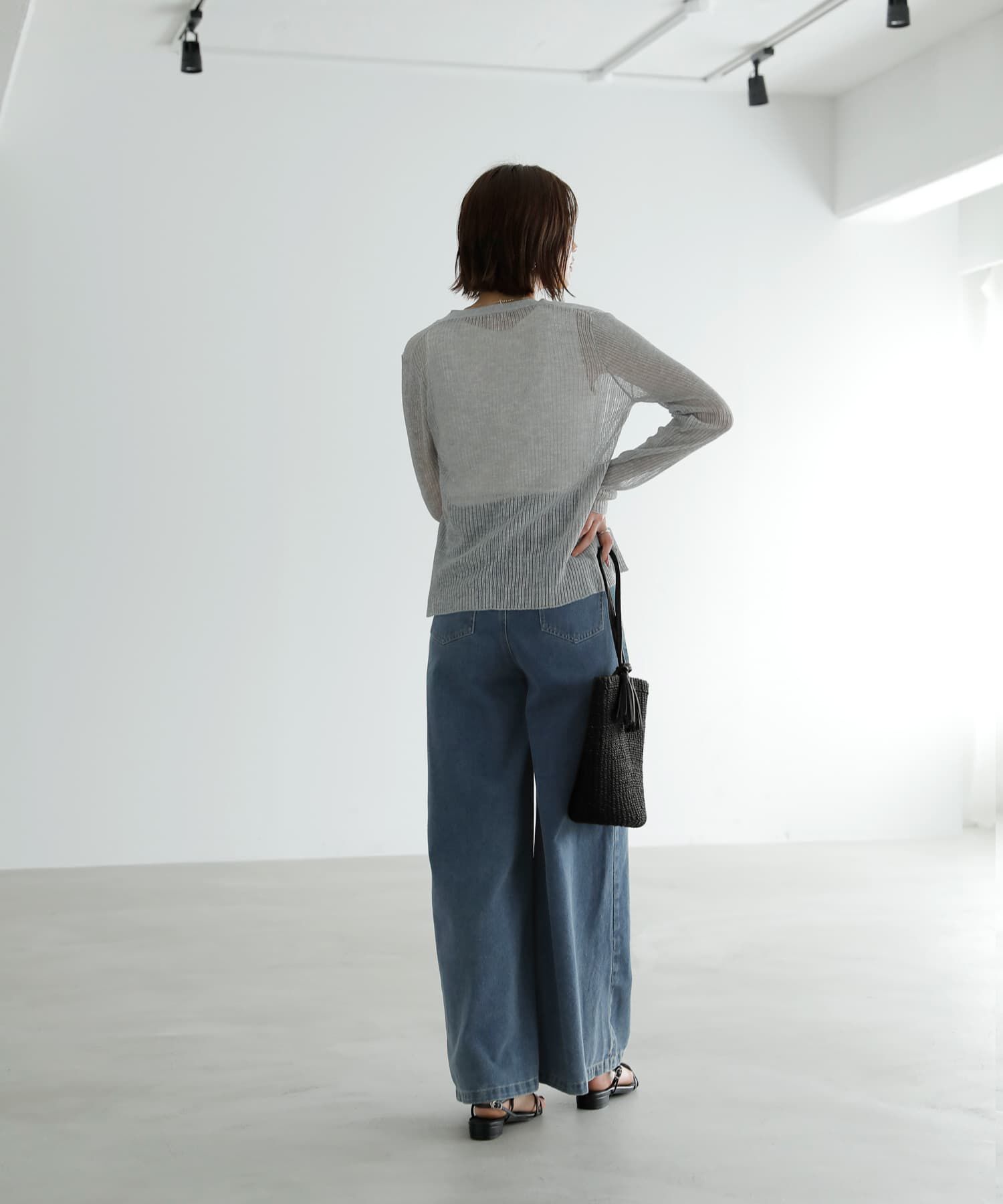 STYLE DELI「シアーで涼しいストライプ編みカーディガン」|カーディガン|