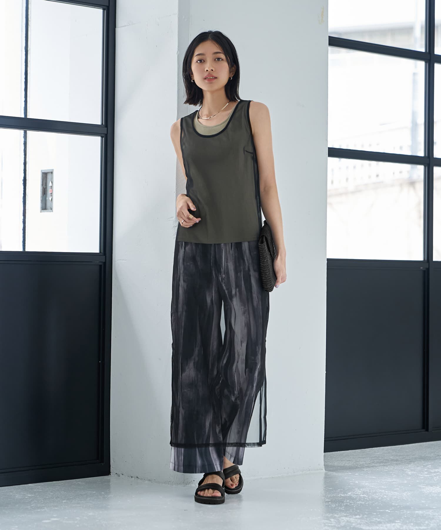 STYLE DELI「重ねて楽しむチュールオーバーワンピース」|ワンピース|ブラック