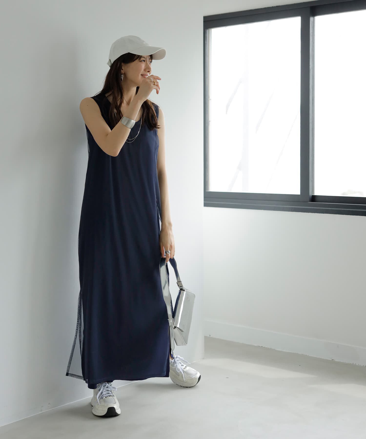 STYLE DELI「重ねて楽しむチュールオーバーワンピース」|ワンピース|ネイビー